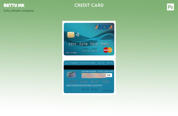 Модерен стил на Bolovia Credito банка мастер картички шаблон